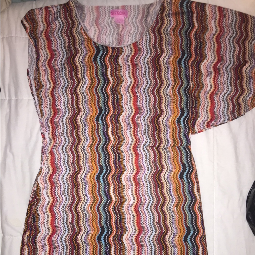 70’s style fitted one sleeve dress