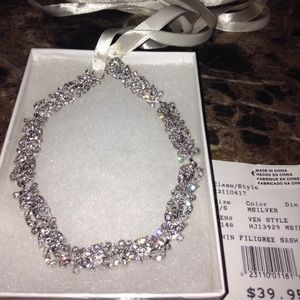 David's Bridal Thin Filigree Sash