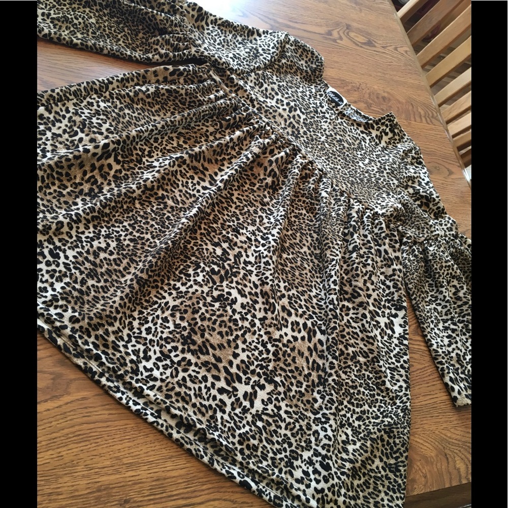NWOT Milk it leapard peplum dress medium