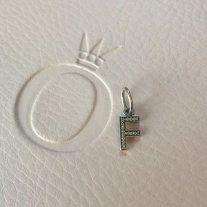 "F" CZ Pandora Charm