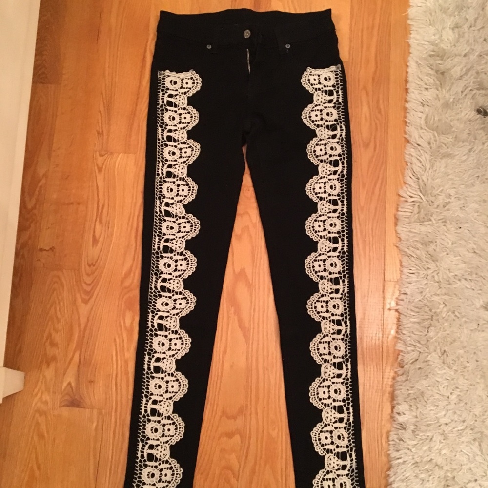 Carmar Black and White Lace Jeans