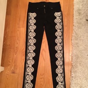 Carmar Black and White Lace Jeans