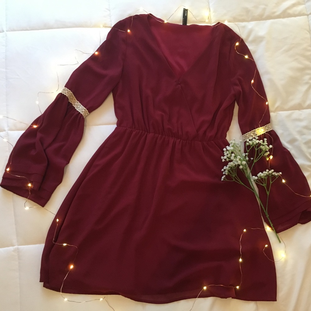 Burgundy boho dress from UO