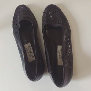 Vintage Leather Basketweave Flats