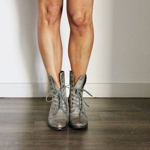 Nicole Grey Lace-up Boots
