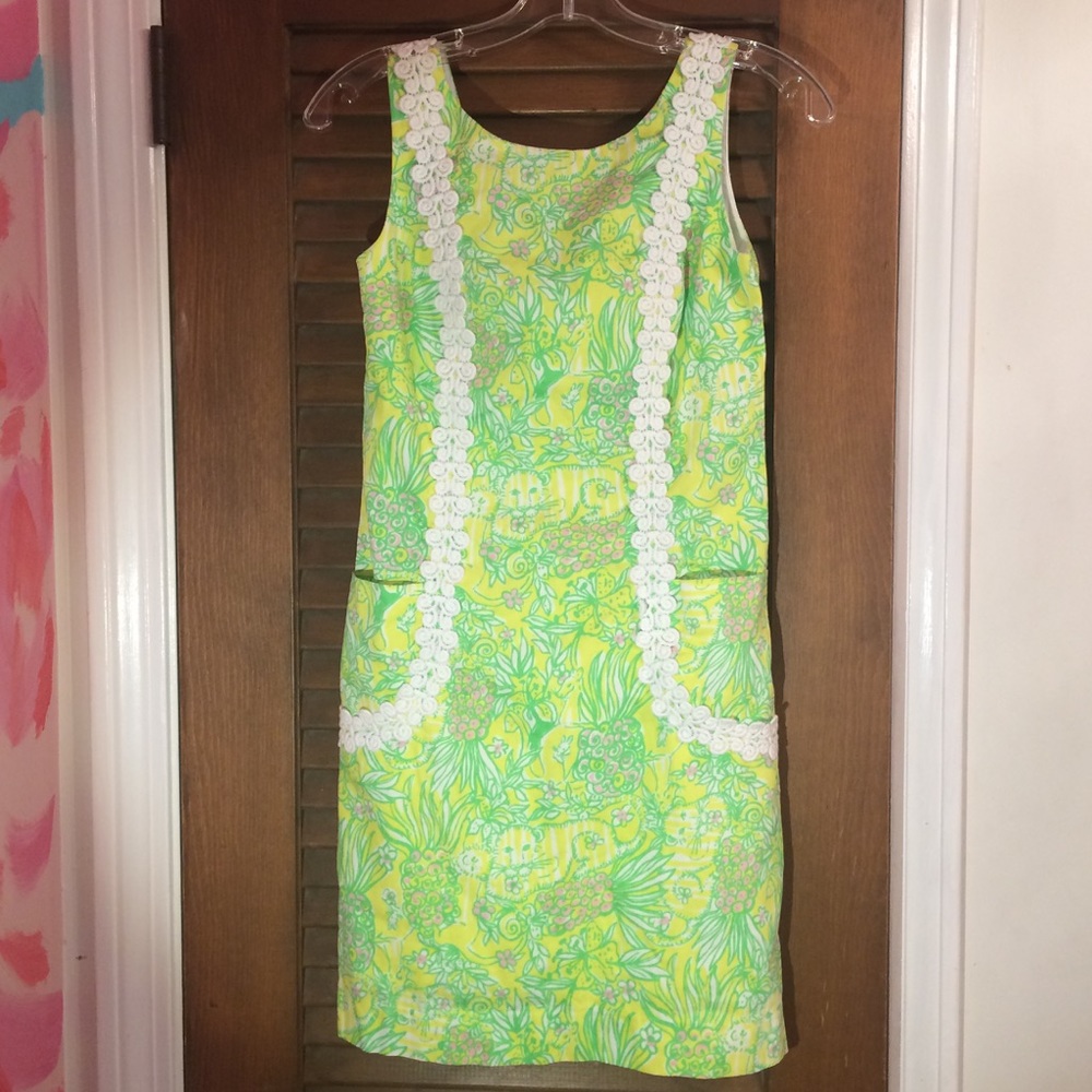 Lilly Pulitzer Tart Yellow Crazy Cat House Dress