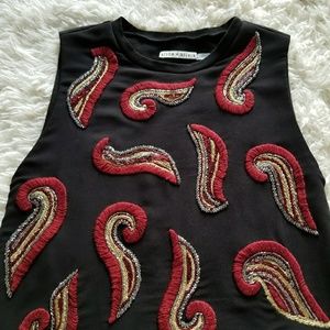 Alice+Olivia red and black lips crop top $398