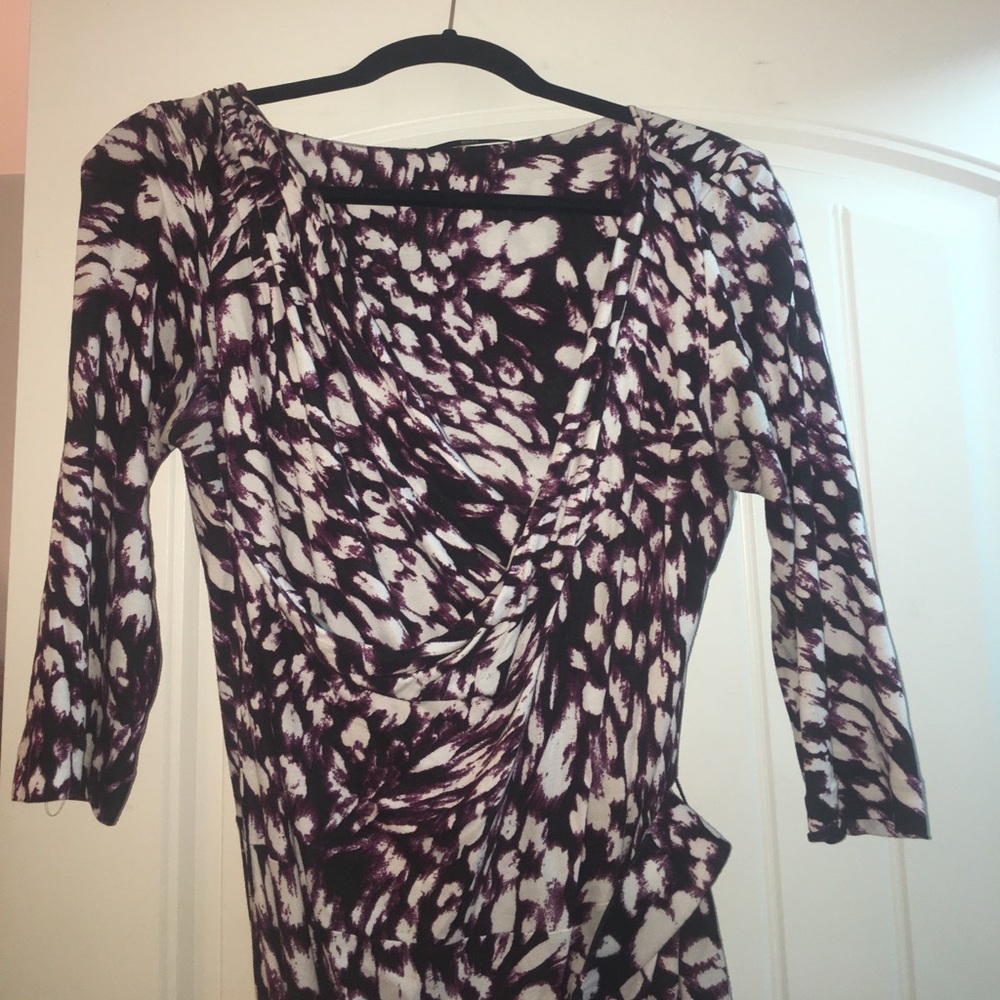 Hugo boss violet and white printed dress