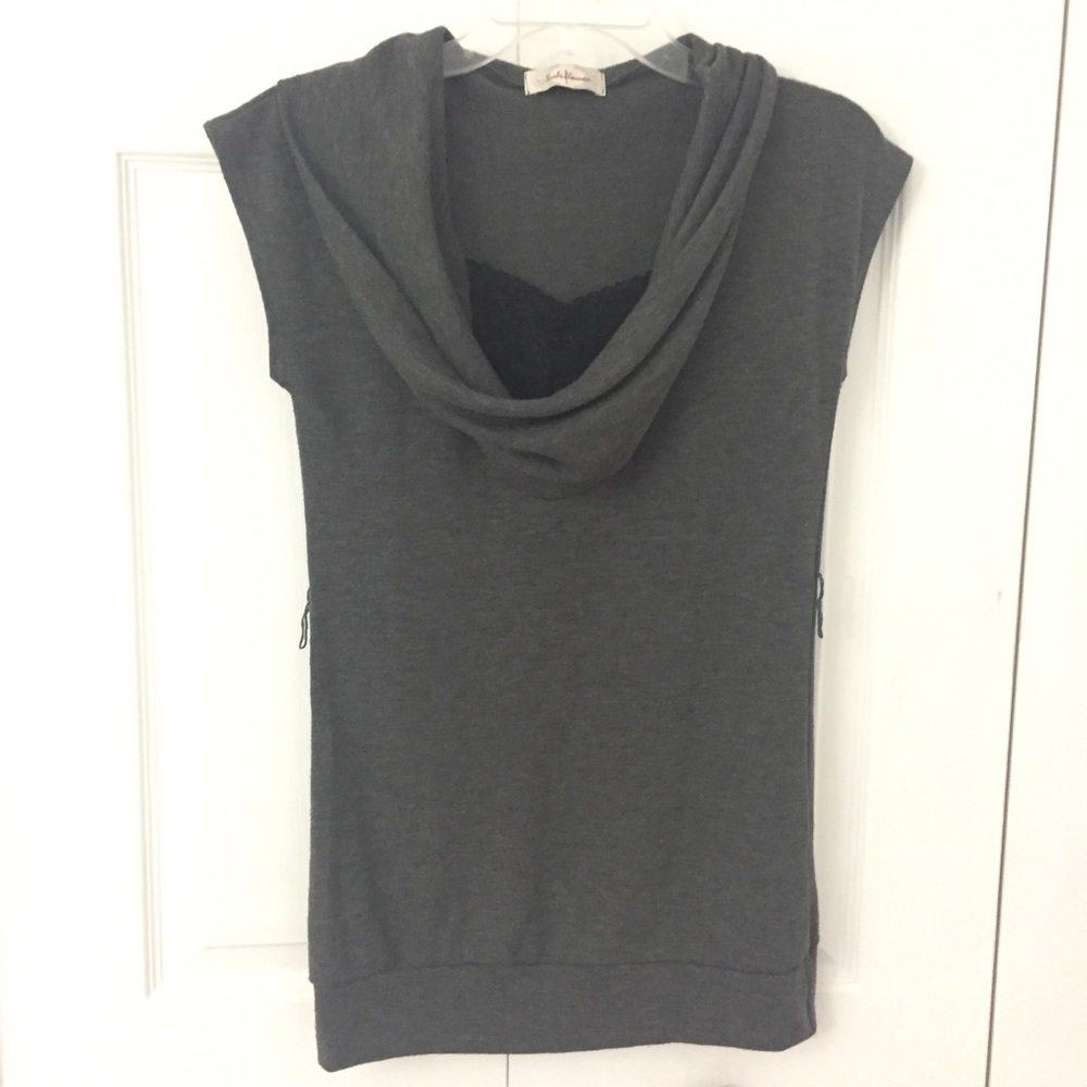 Gray cowl neck tank