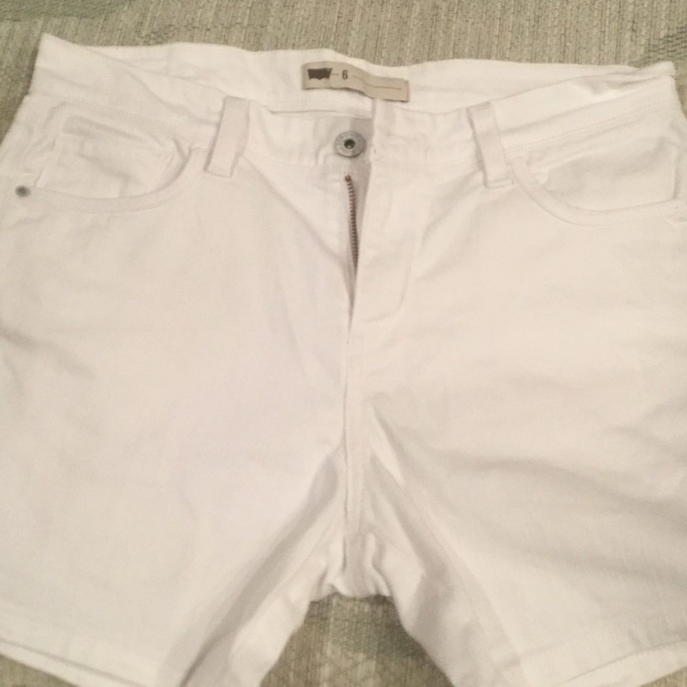 Levi's white denim shorts