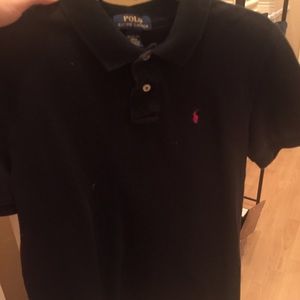 Black polo shirt