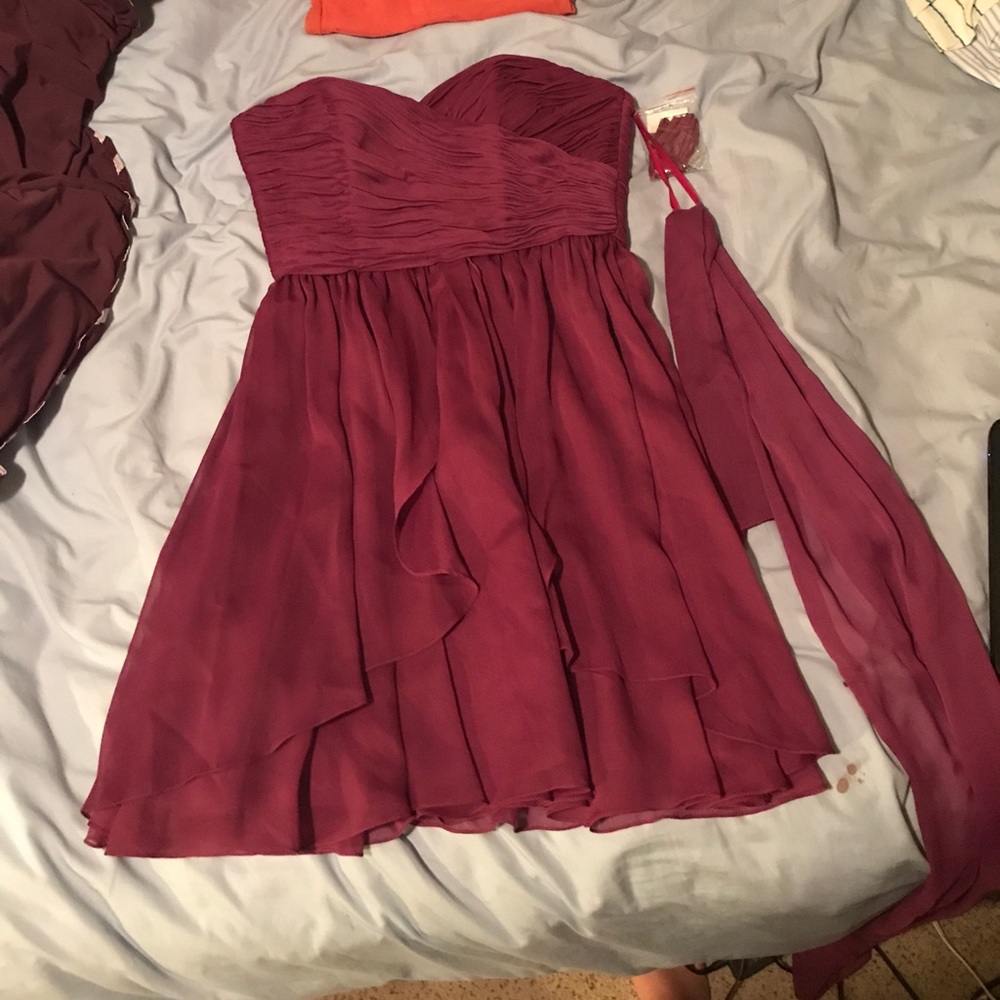 Plum Homecoming Prom dress from Angelina Faccenda