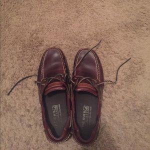 Men's size 12, dark brown Sperry dress shoes.
