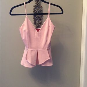 Pink peplum tank top