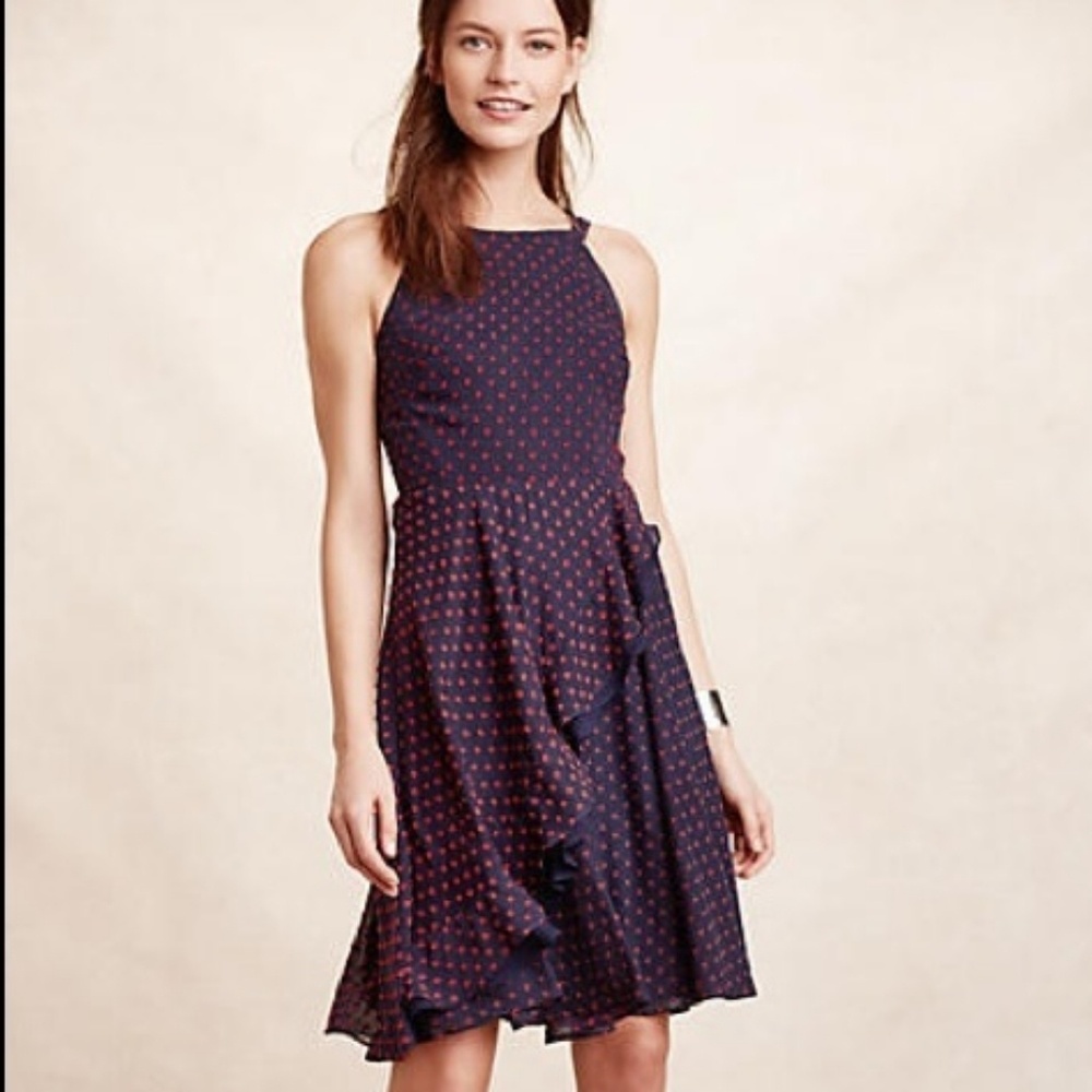 Eva Franco Ruffaled Clipdot Dress from Anthro