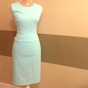 Sea Green Strapless Dress with Slight Peplum