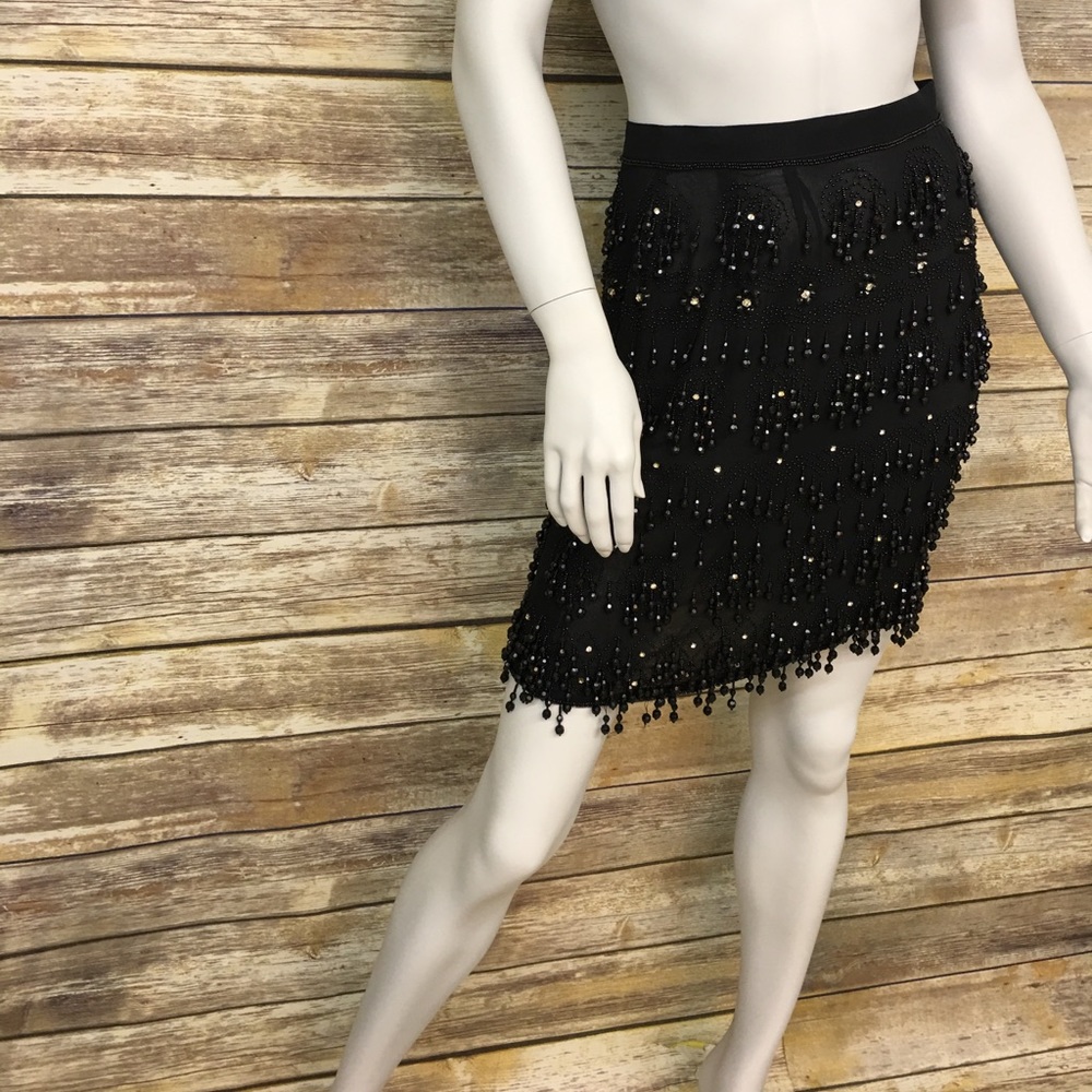 Vintage DKNY Flapper Beaded Pencil Skirt