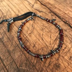 M.Cohen Red Garnet and Sterling Silver Bracelet