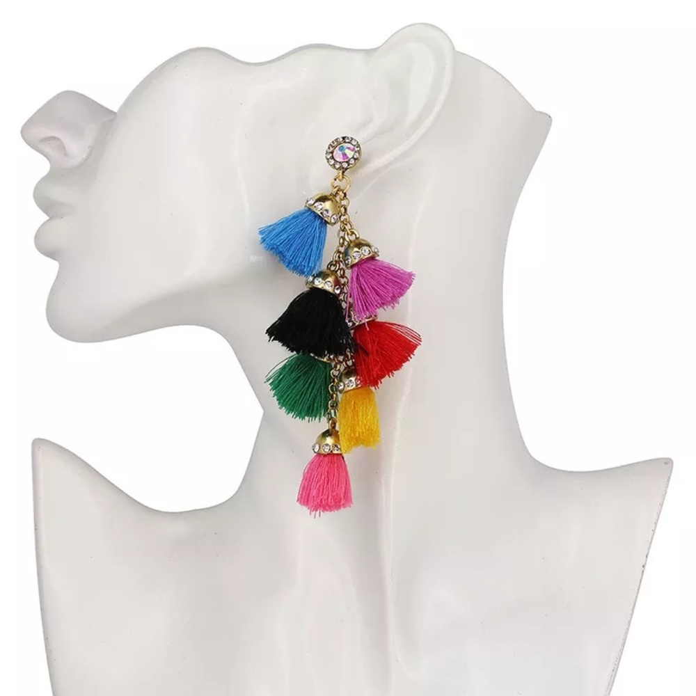 Trendsetters’ Rainbow”Dangle Earrings - Picture 5 of 9