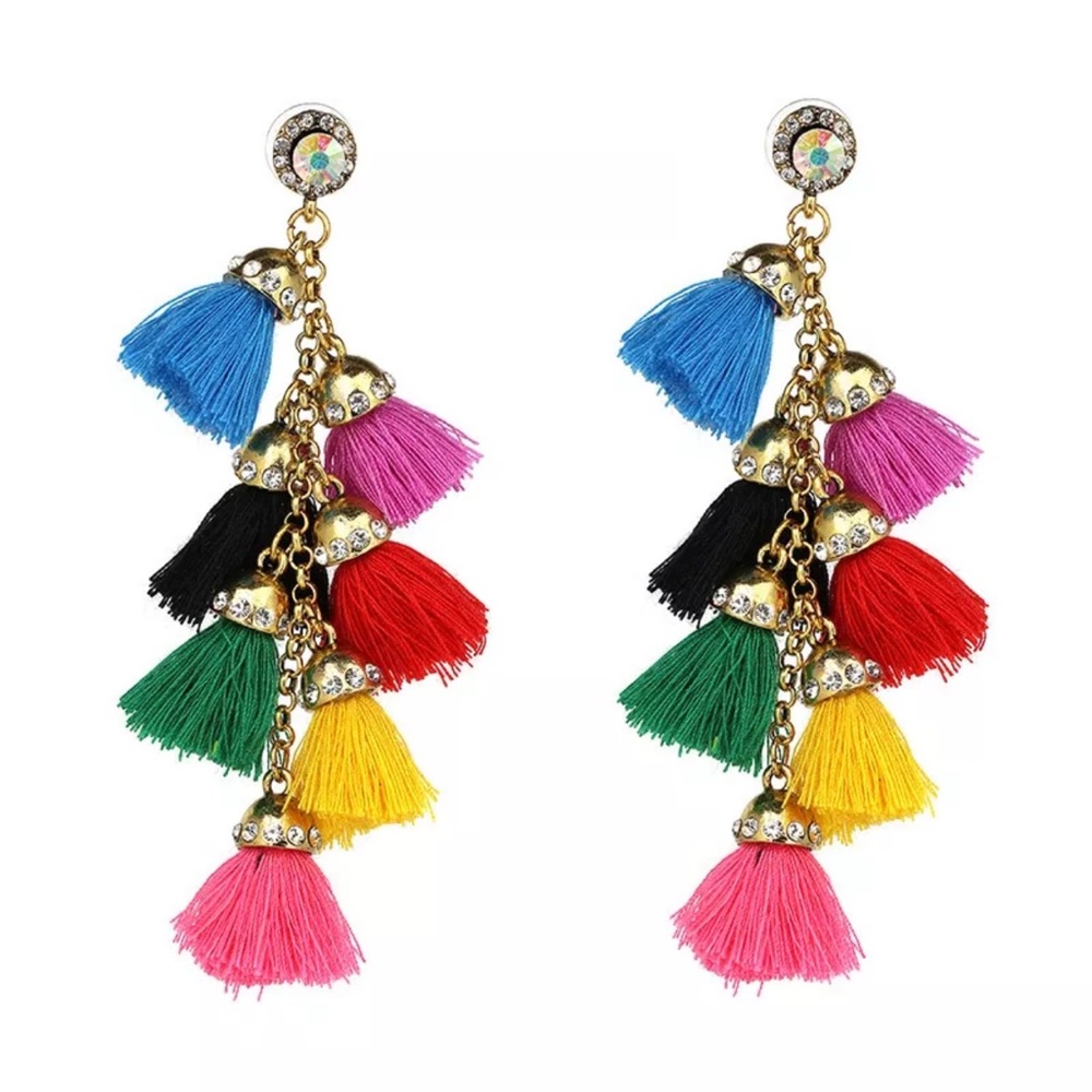 Trendsetters’ Rainbow”Dangle Earrings - Picture 3 of 9