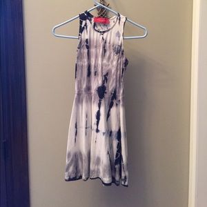 Blue and white tie dye baby doll cotton dress