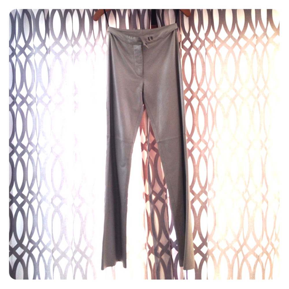 Leather pants- Pearl white cream iridescent Size 0