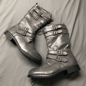 Gray Combat Style Boots