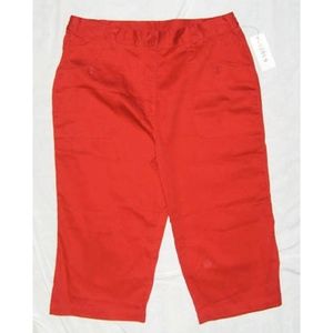 Kaktus Red Cotton Capri Pants Size MEDIUM