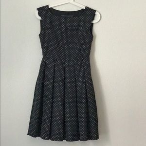 Zara SZ XS black dress with white polka dots B33