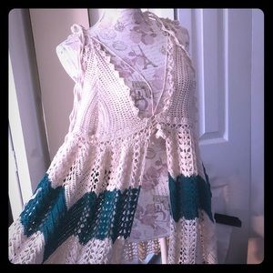 100% Cotton Long Handmade Crochet Top