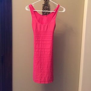 Shimmer pink body con dress with back cut out