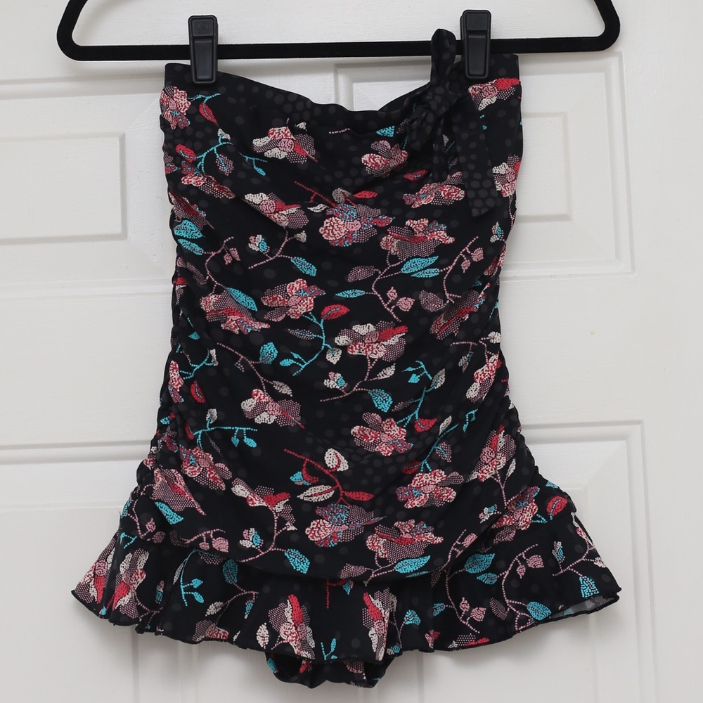 Juicy Coture floral strapless swimdress swimsuit