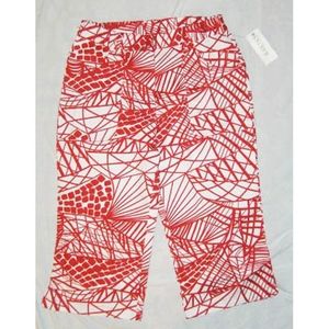 Kaktus Red/White Capri Pants Size EXTRA LARGE