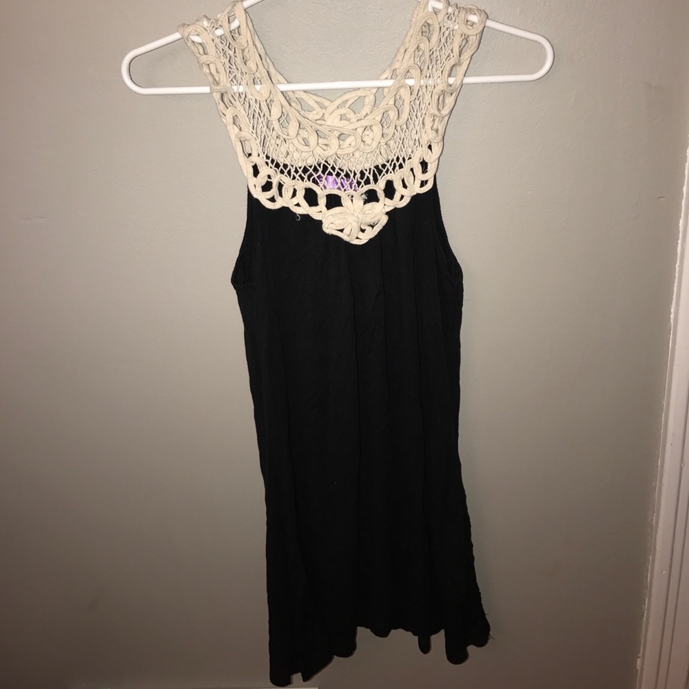 🔔Black top/ dress with knitted lace