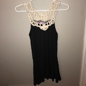 🔔Black top/ dress with knitted lace