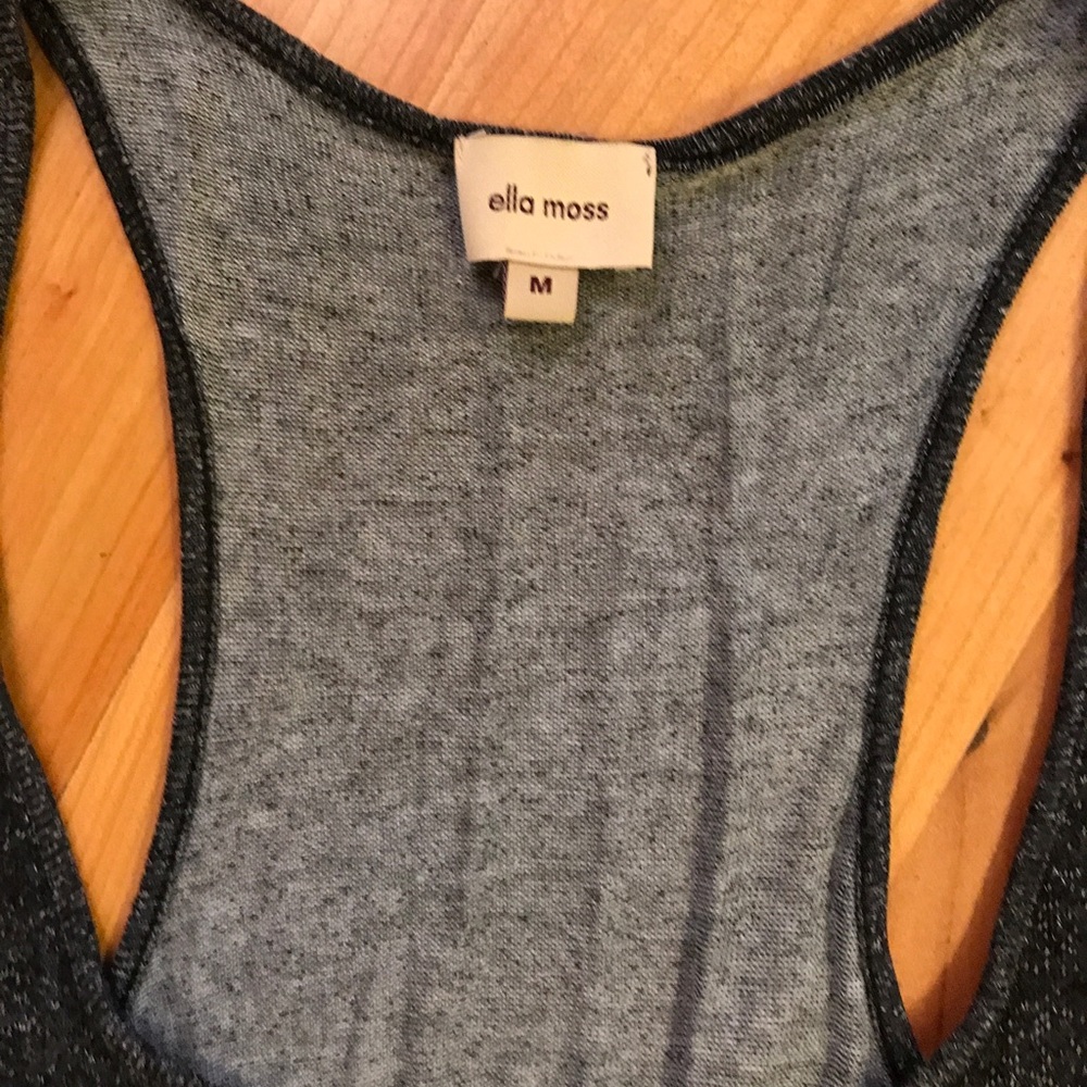 Black - Charcoal Ella Moss Ruffle Zip Tank - Picture 3 of 3