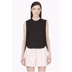 3.1 Phillip Lim Leather-Trimmed Silk-Back Tank