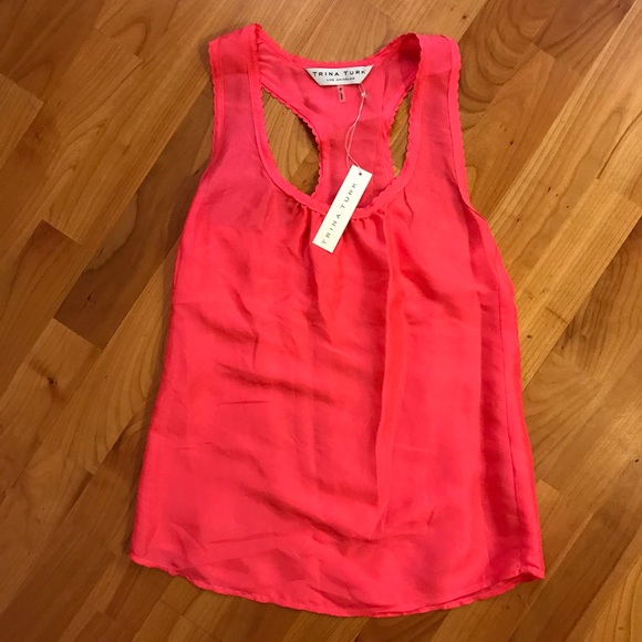 Pink Silk Trina Turk Tank NWT - Picture 3 of 3