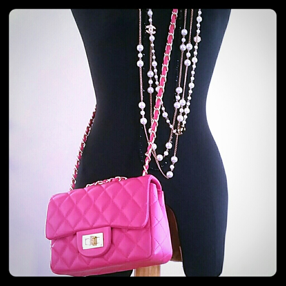 Leather quilted leather cross body bag