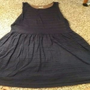 Sleeveless eyelet Navy dress
