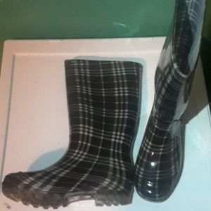 Striped rain boots