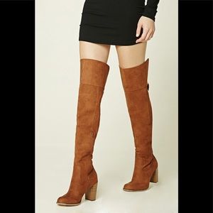 Forever 21 Brown Suede Over-The-Knee Boots