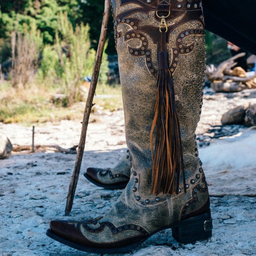 Ybarra Cowboy Boot in Olive by Double D Ranch