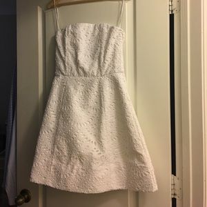 Alice and Olivia white strapless dress