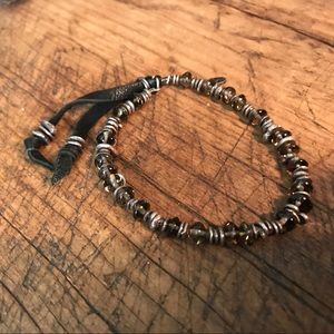 M.Cohen Silver nugget and smoky topaz bracelet
