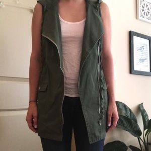 Army Green Long Vest