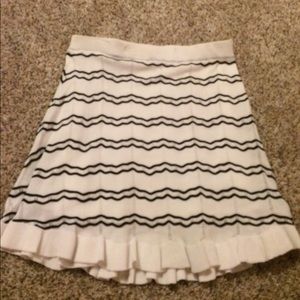 Black white striped skirt