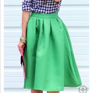 Kelly Green A line Skirt Small