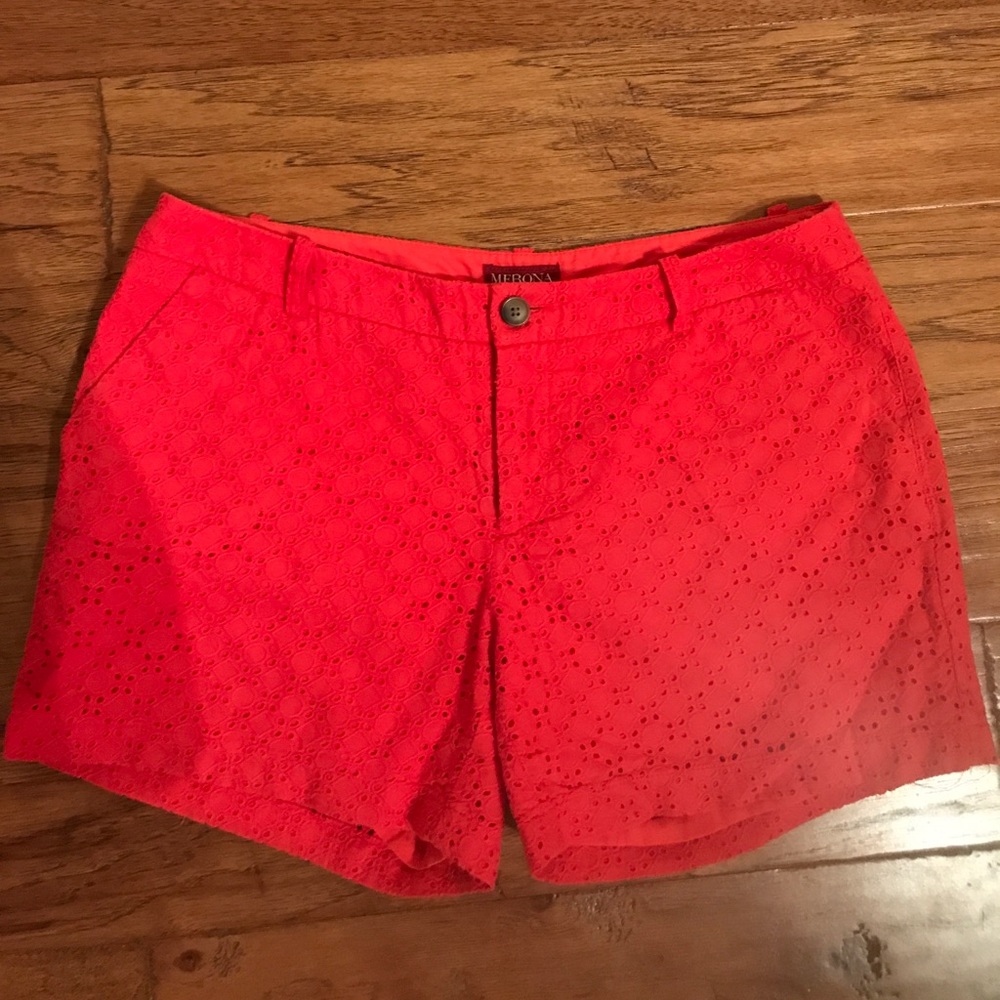 Textured Eyelit Shorts