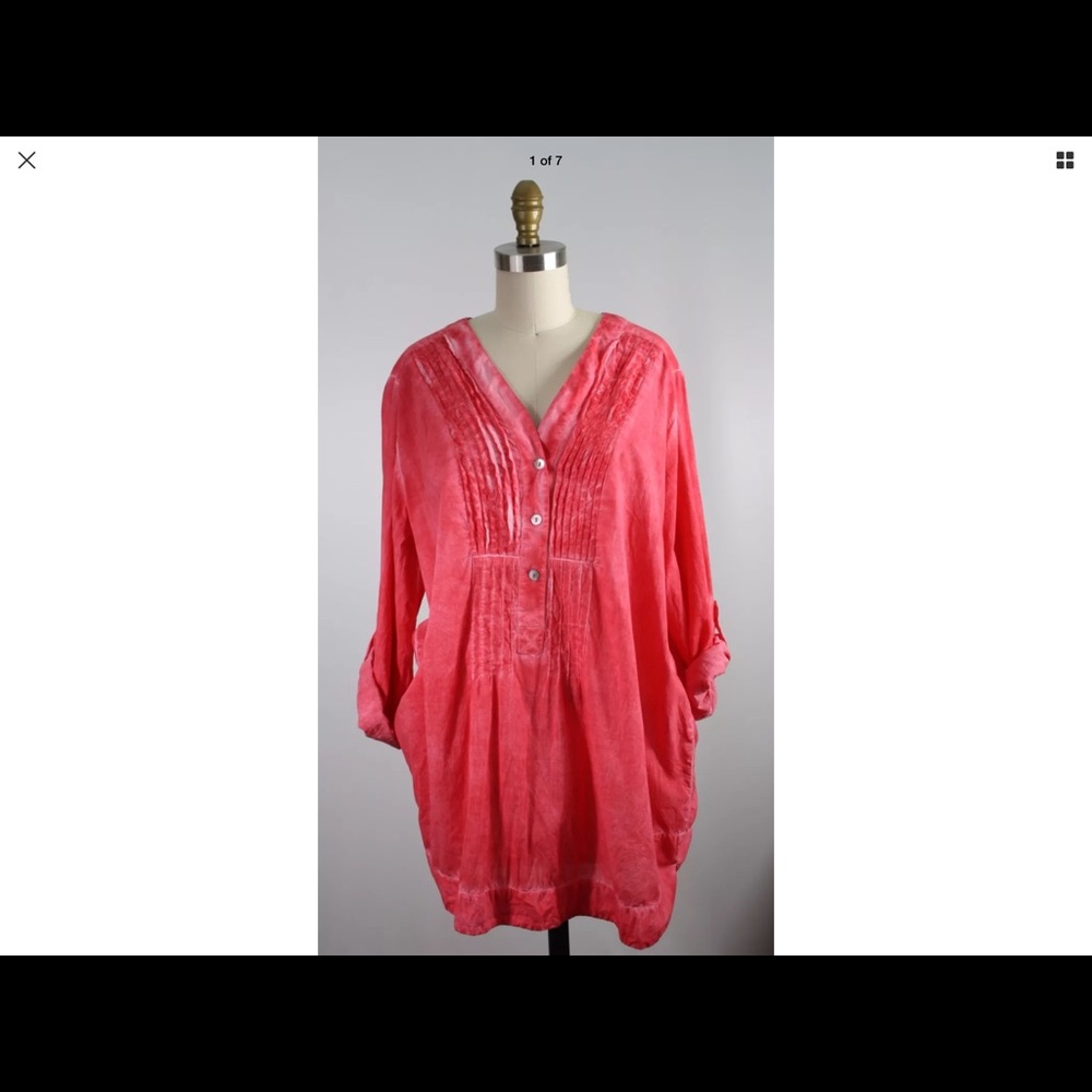PLUS SIZE Soft surroundings tunic tie-dye XL Nice!